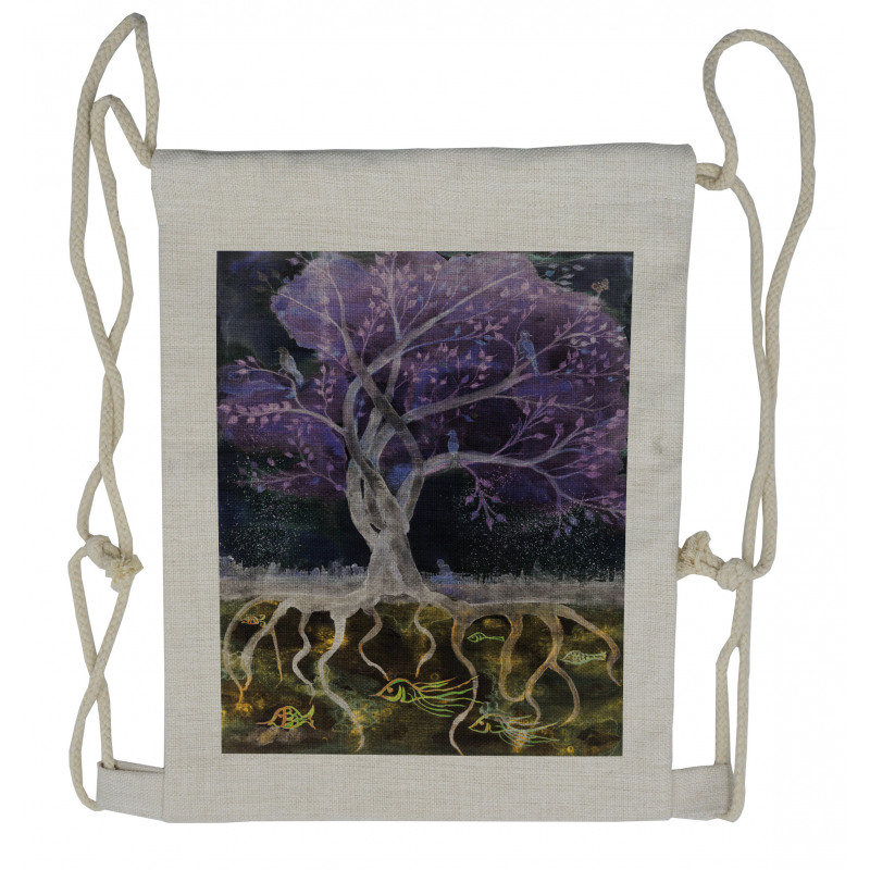 Forest Nature Trees Drawstring Backpack