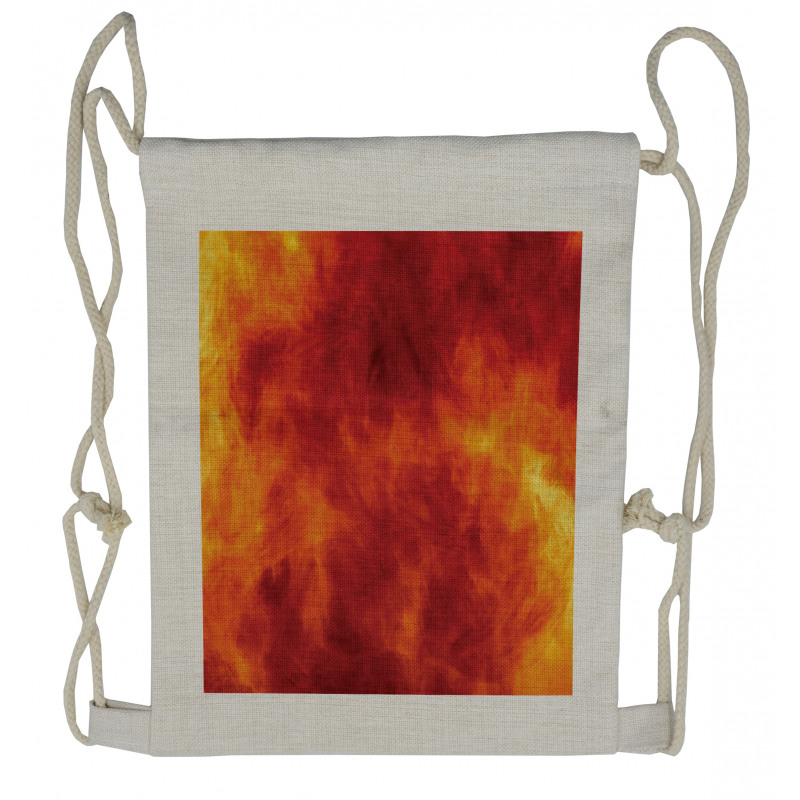 Fire and Flames Design Drawstring Backpack