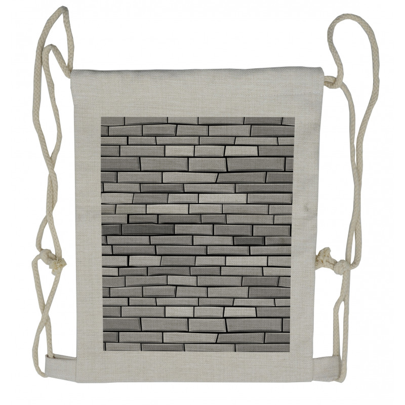 Brick Wall English Style Drawstring Backpack