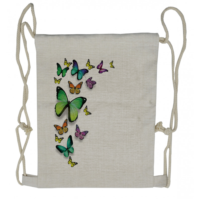 Bohem Wild Butterflies Drawstring Backpack