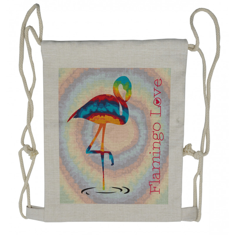 Rainbow Colored Birds Drawstring Backpack