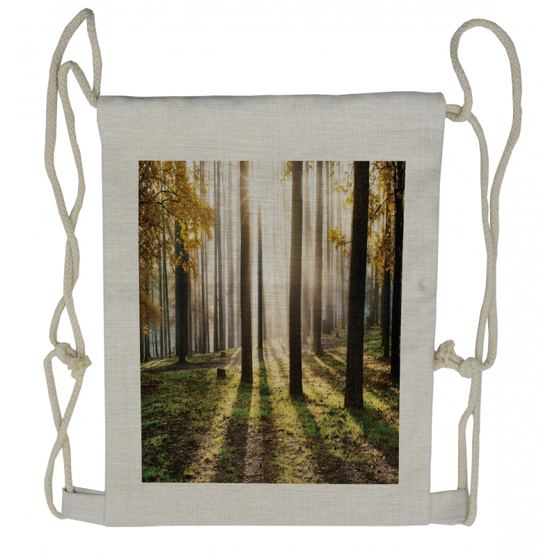 Forest Leaves at Sunrise Drawstring Backpack