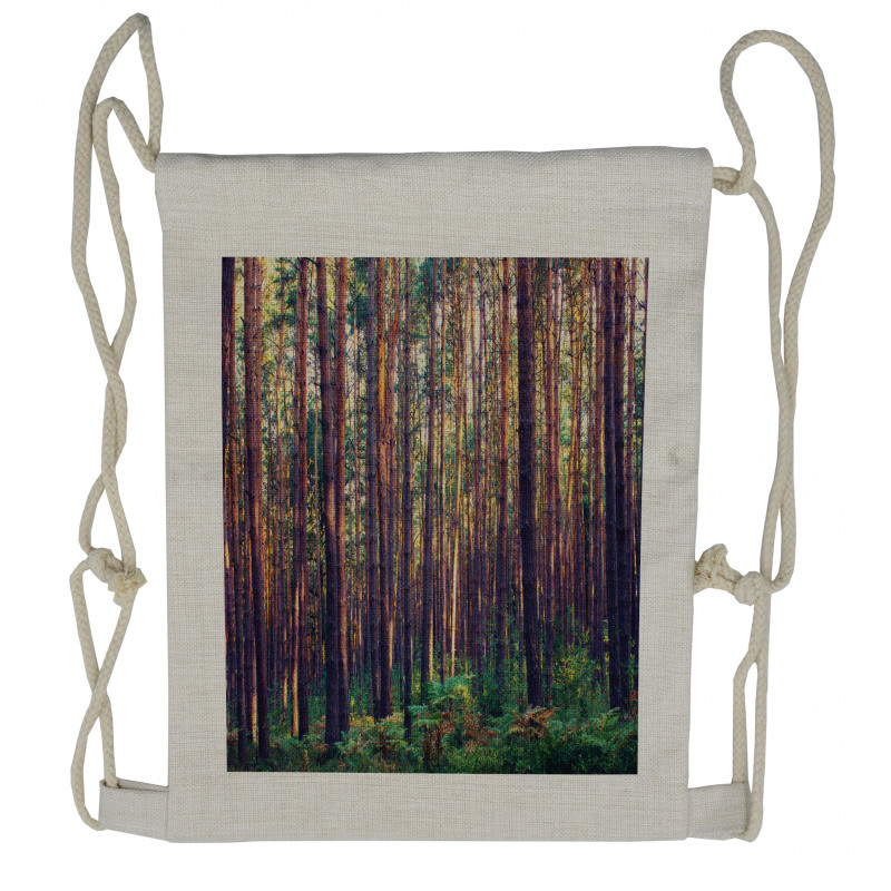 Fall Trees Forest Trunks Drawstring Backpack