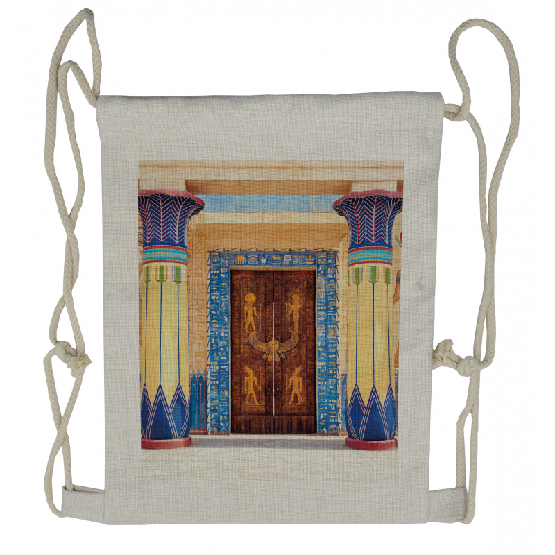 Egypt Building Drawstring Backpack