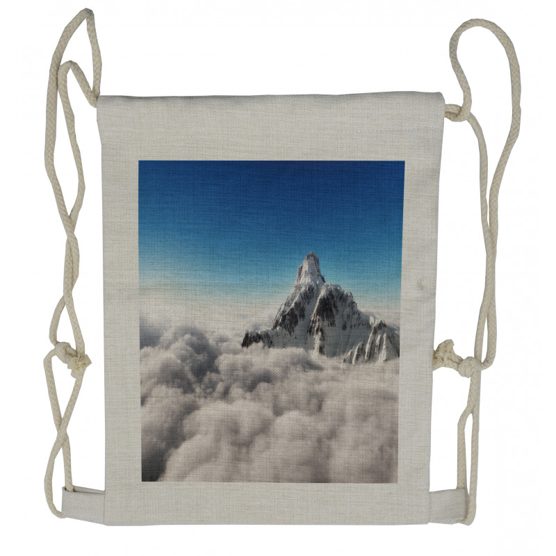 Mountain Sunny Sky Drawstring Backpack