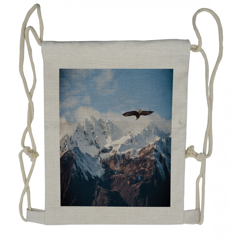 Mountain Flying Eagle Drawstring Backpack