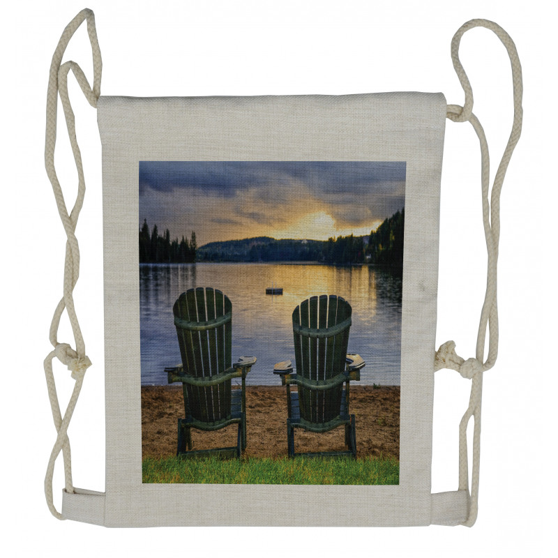 Lakeside at Sunset Park Drawstring Backpack