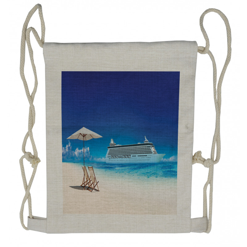 Beach Cruise Boat Trip Drawstring Backpack