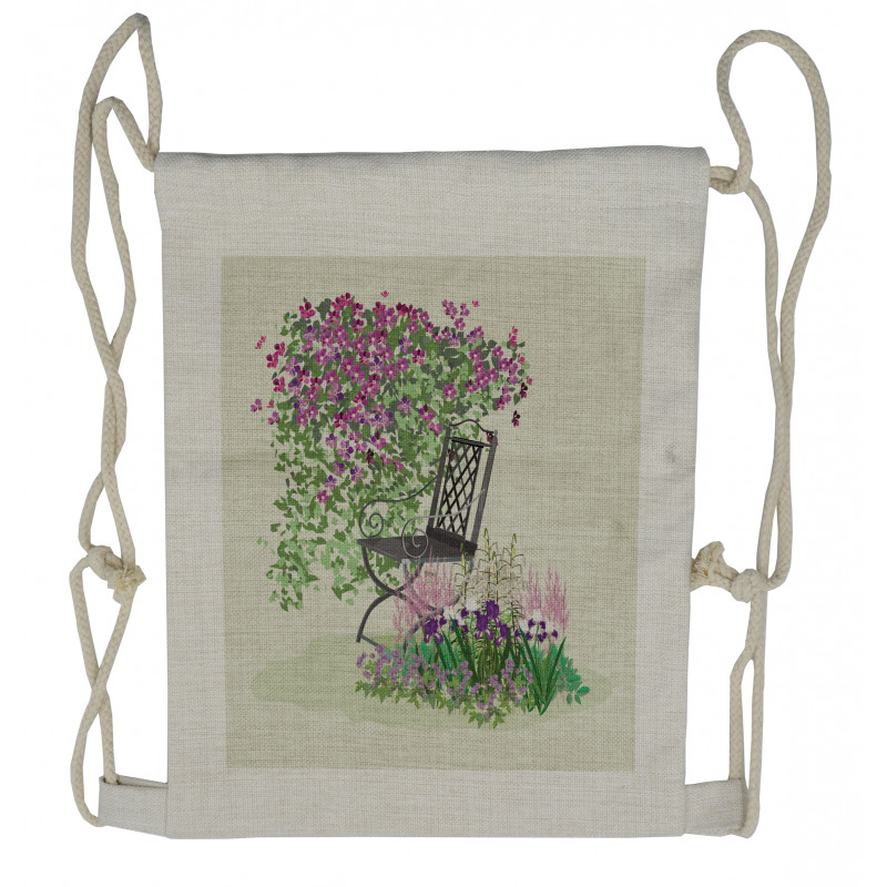 Flowers Blooming Garden Drawstring Backpack