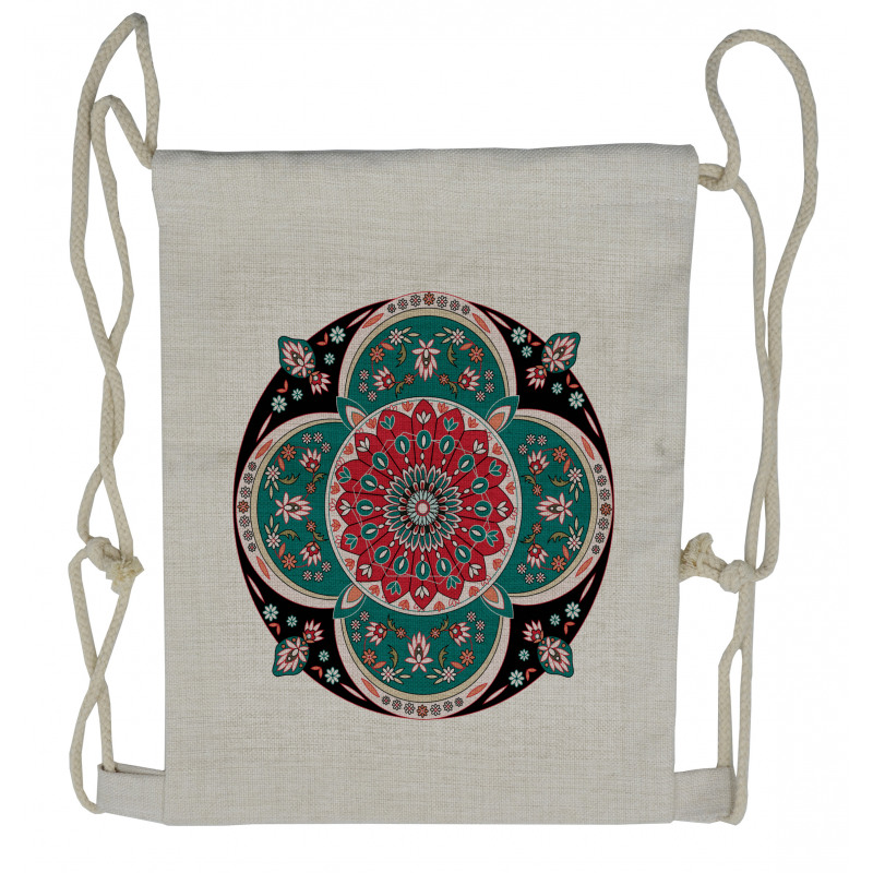 Floral Ethnic Drawstring Backpack