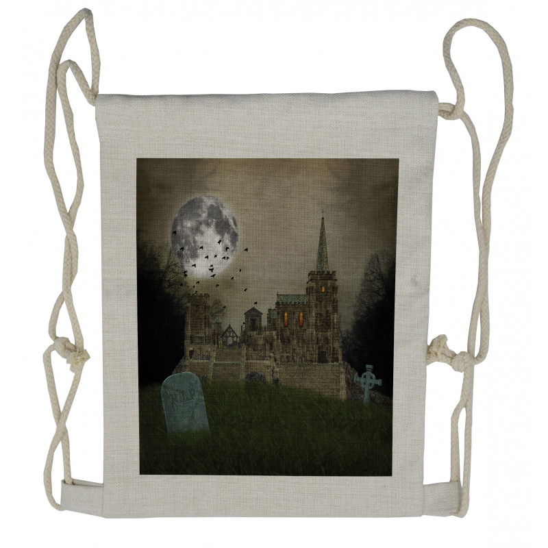 Old Village and Grave Drawstring Backpack