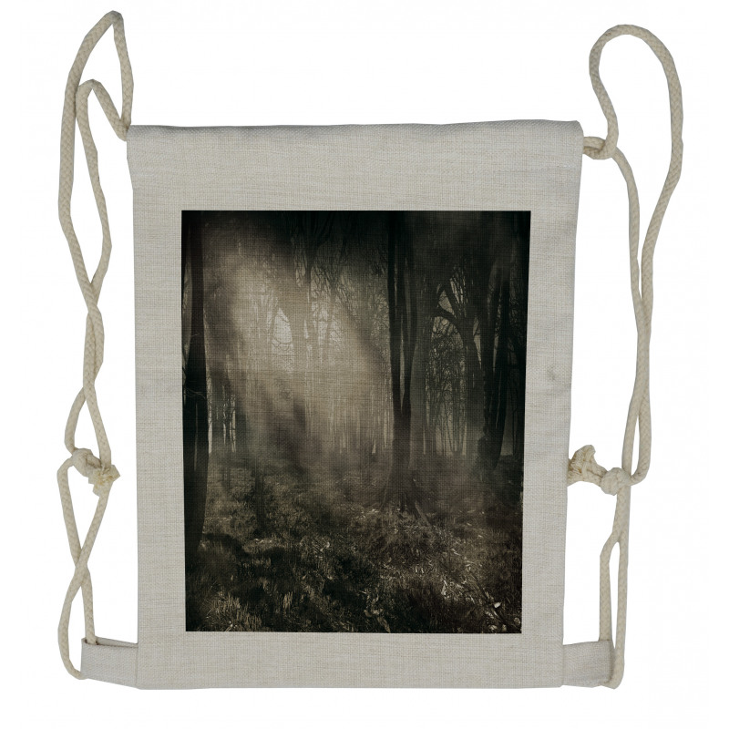 Nostalgic Dark Forest Drawstring Backpack