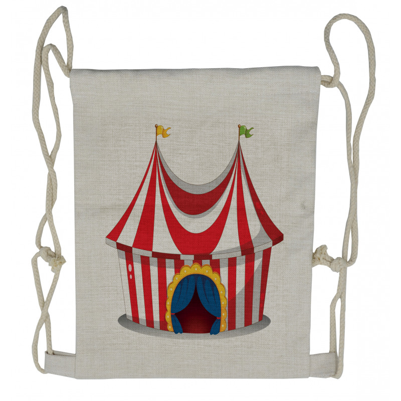 Nostalgic Circus Flag Drawstring Backpack