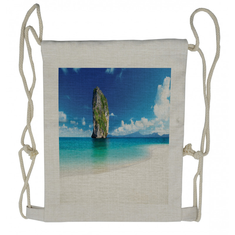 Exotic Coastline Drawstring Backpack