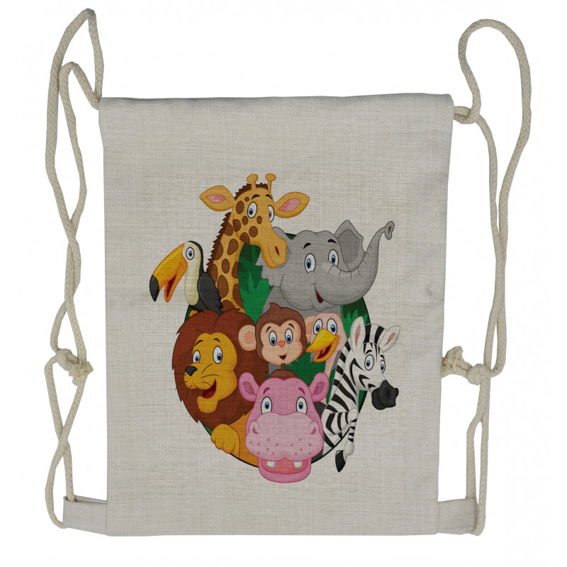 Exotic Safari Animals Drawstring Backpack