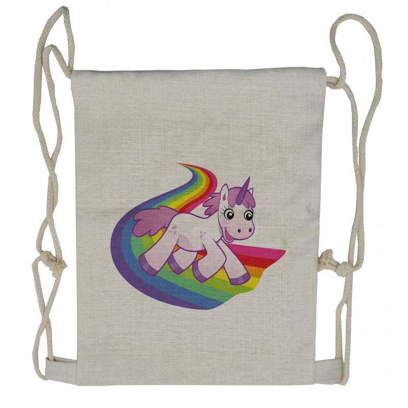 Fairy Creature Rainbow Drawstring Backpack