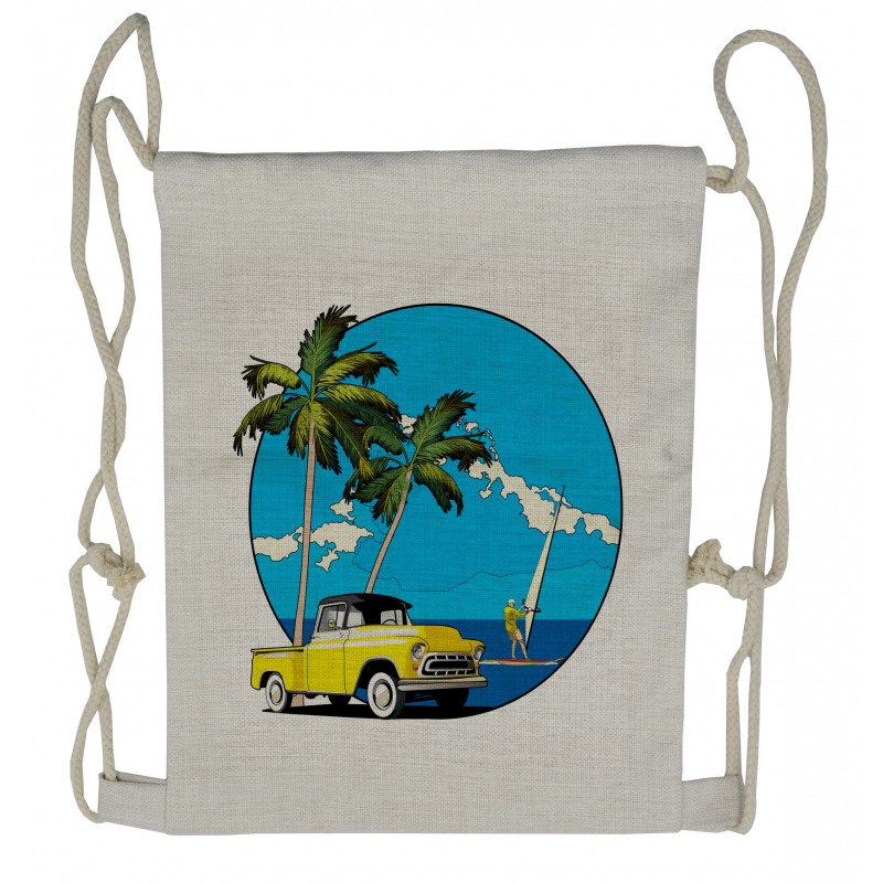 Nostalgic Chevy Car Drawstring Backpack