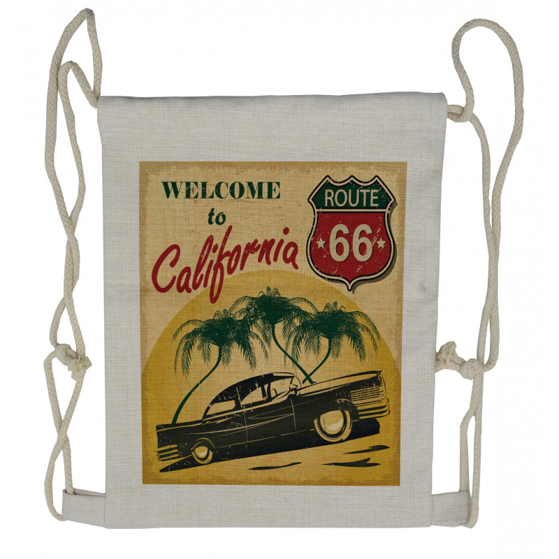 California Advertising Drawstring Backpack