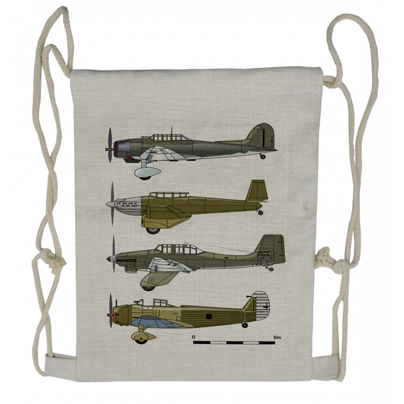 Old Dive Planes Jets Drawstring Backpack