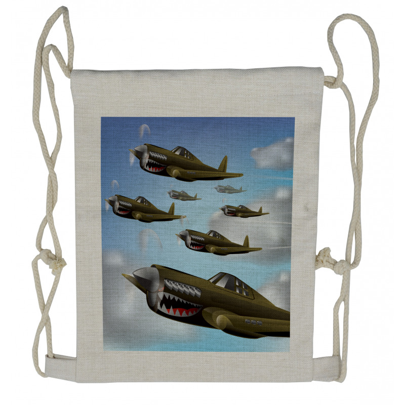 Aircrafts up in Air Drawstring Backpack