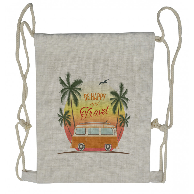 Retro Palms Free 60s Drawstring Backpack