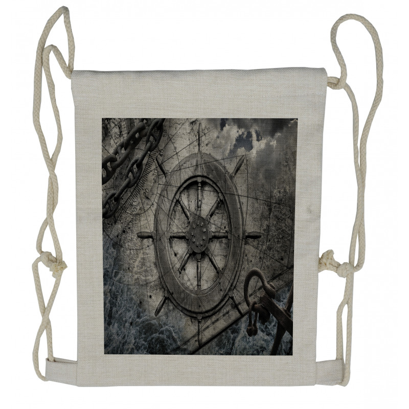 Steering Wheel Grunge Drawstring Backpack