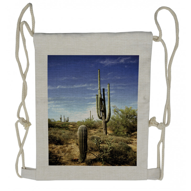 Cactus Spined Leaves Drawstring Backpack