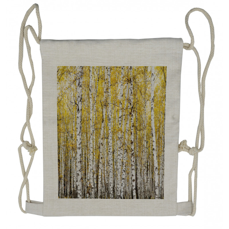 Forest Golden Leaves Drawstring Backpack