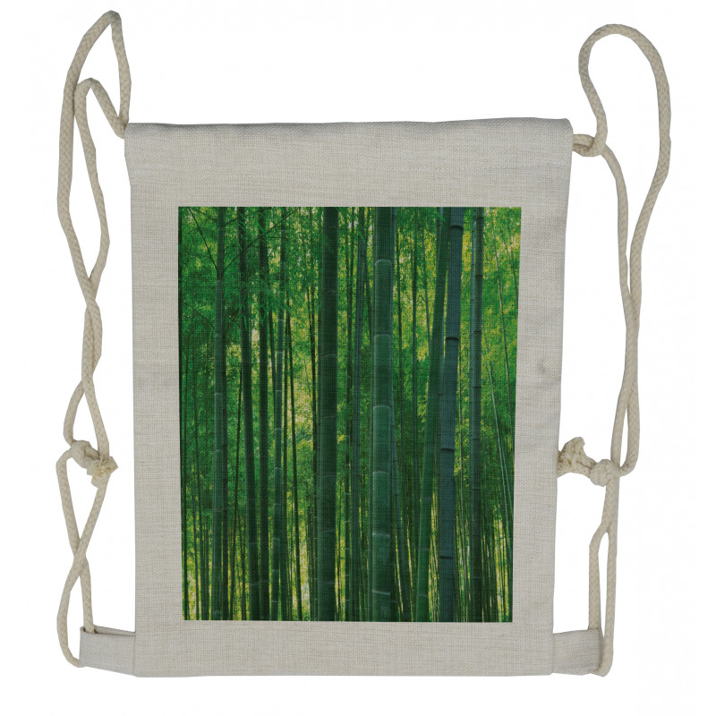 Green Wild Exotic Bamboo Drawstring Backpack