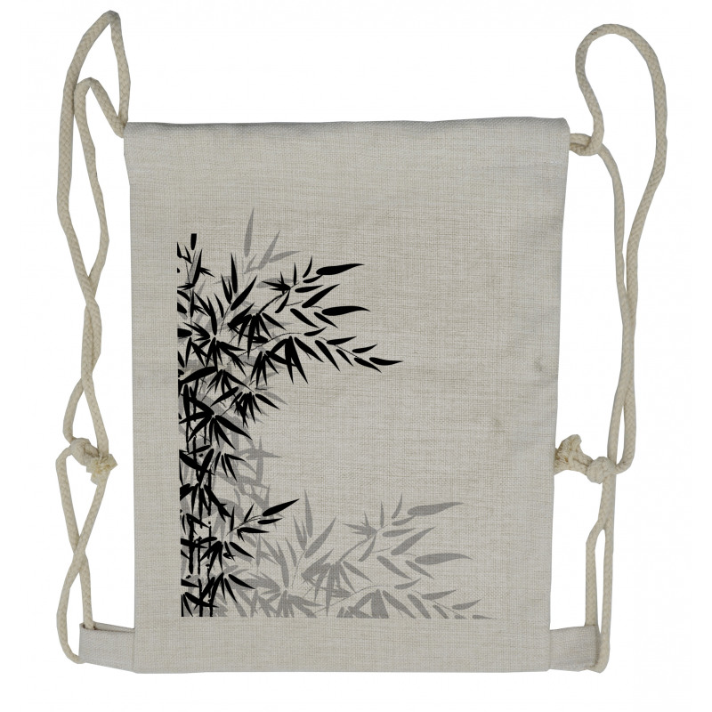 Bamboo Plant Leaves Drawstring Backpack