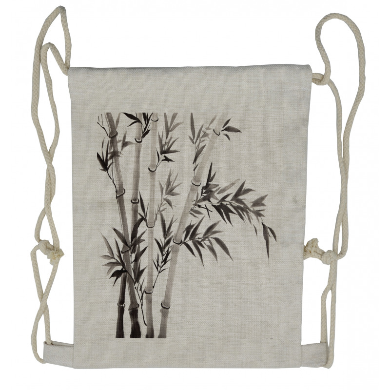 Traditional Bamboo Leaves Drawstring Backpack