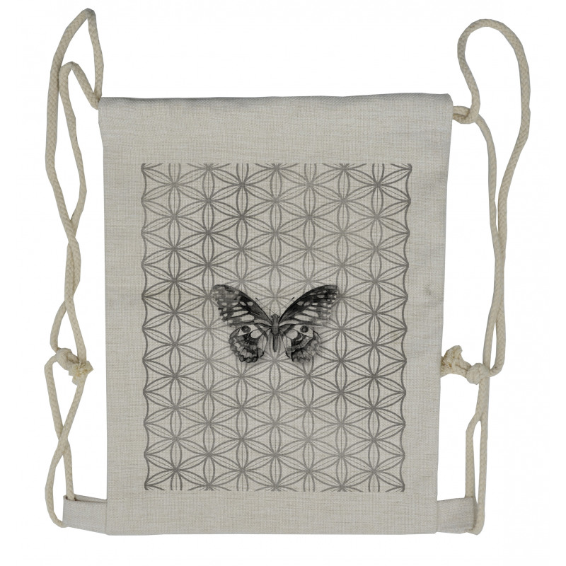 Geometric Butterfly Drawstring Backpack