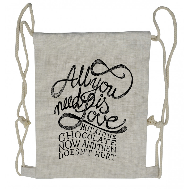 Motivational Word Drawstring Backpack