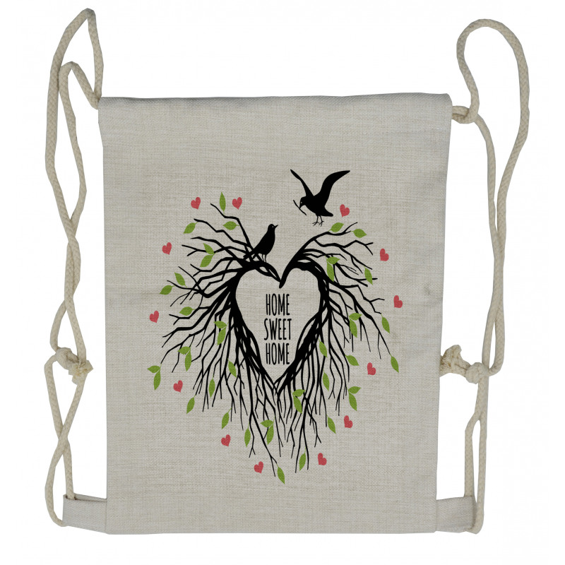 Romantic Bird Drawstring Backpack