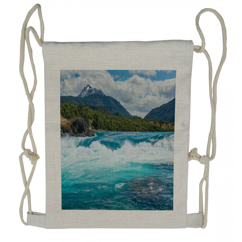 River Cloudy Mountain Drawstring Backpack