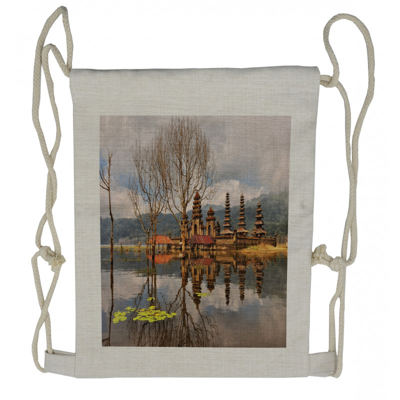 Tamblingan Bali Lake Drawstring Backpack