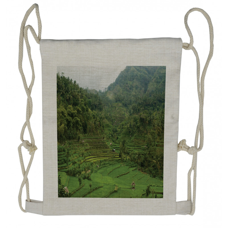 Rice Paddies Drawstring Backpack