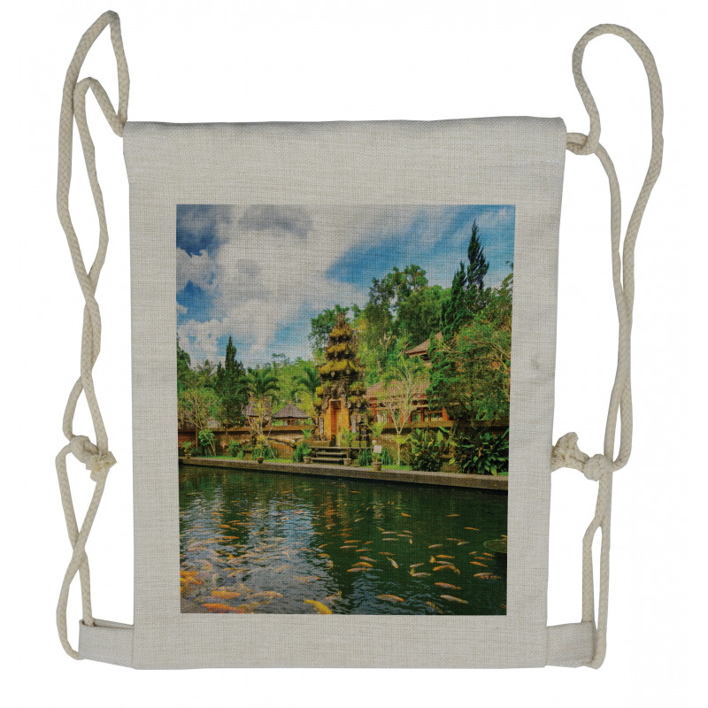 Oriental Fish Lake Sea Drawstring Backpack