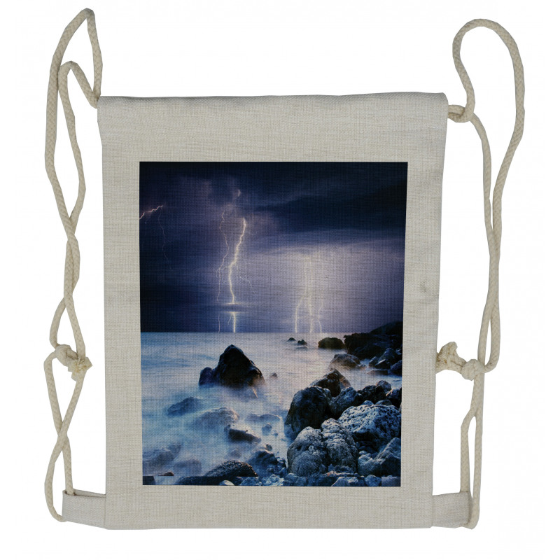 Rocky Coast Mystic Storm Drawstring Backpack