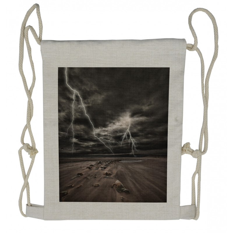 Bolts Across the Sandy Beach Drawstring Backpack