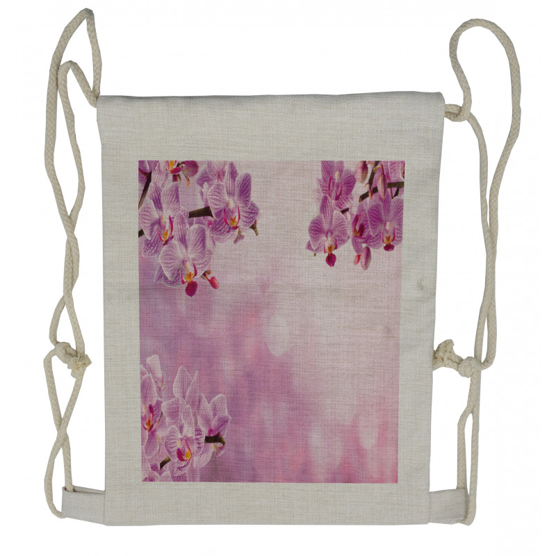 Orchid Spring Petals Spa Drawstring Backpack