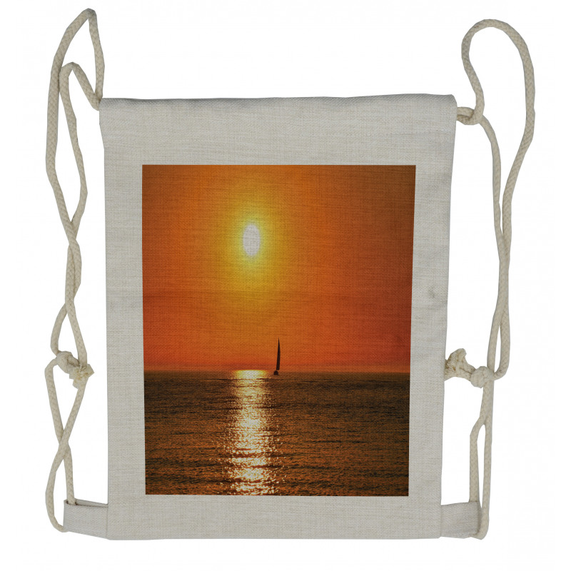 Sailboat Sea Sunrise Drawstring Backpack