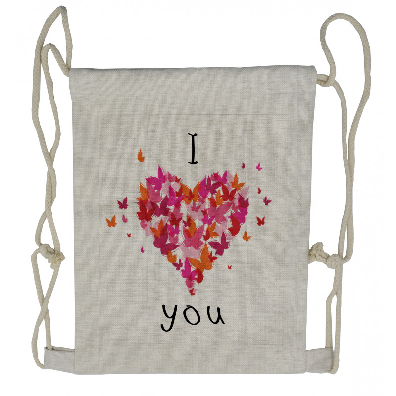 Heart Love Drawstring Backpack