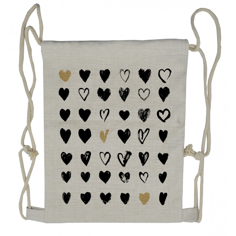 Small Heart Hipster Drawstring Backpack