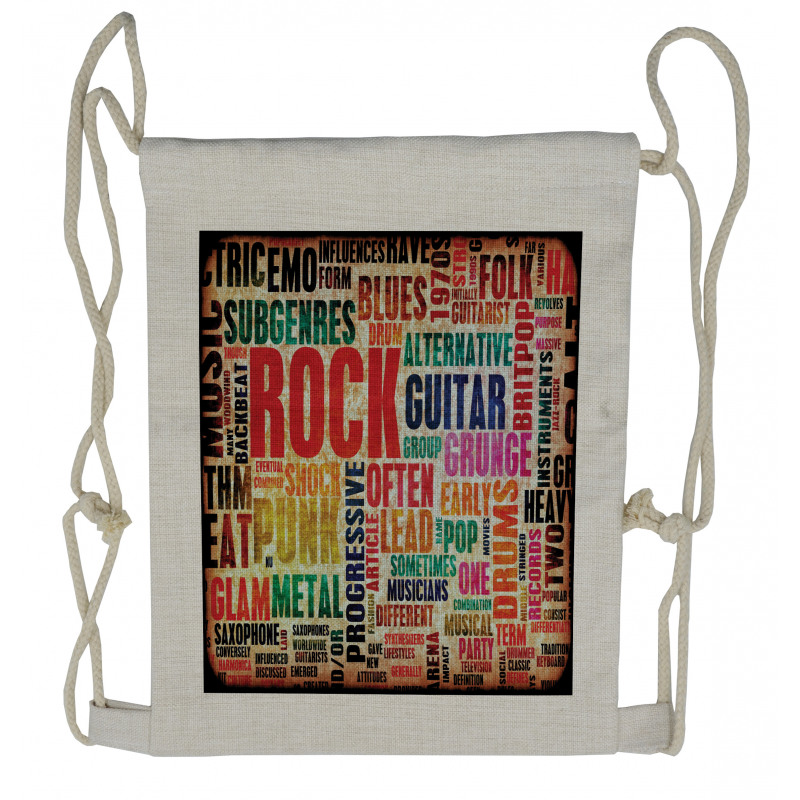 Music Rock 'n' Roll Poster Drawstring Backpack