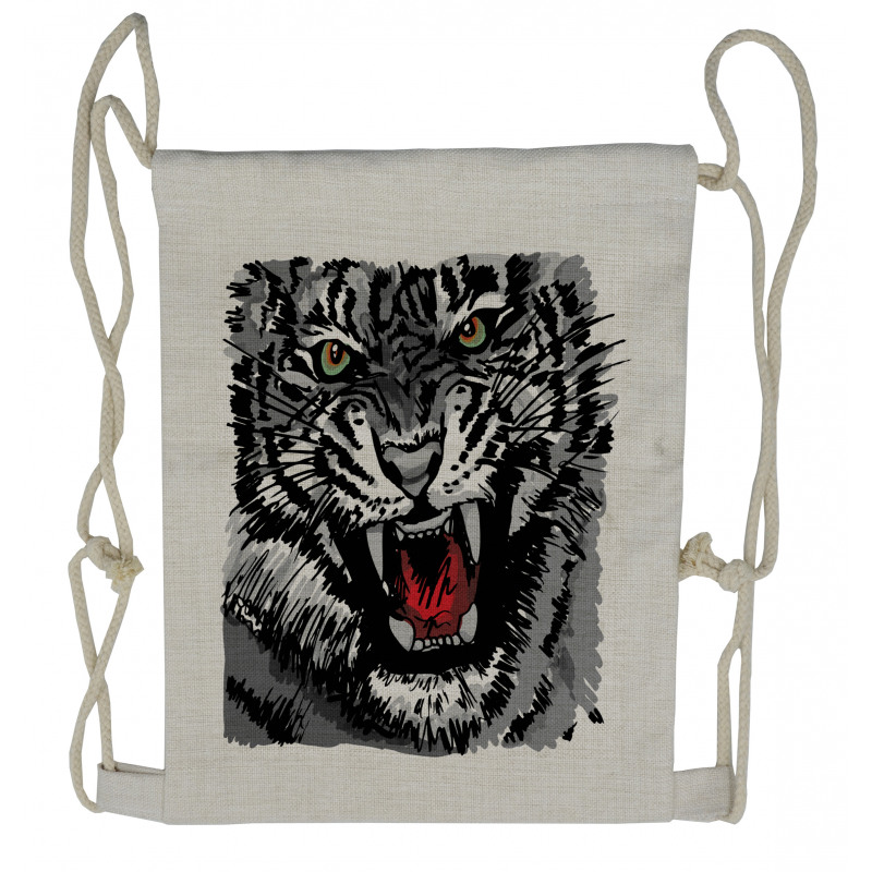 Tiger Roars Drawstring Backpack