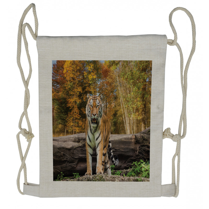 Tiger in Forest Drawstring Backpack