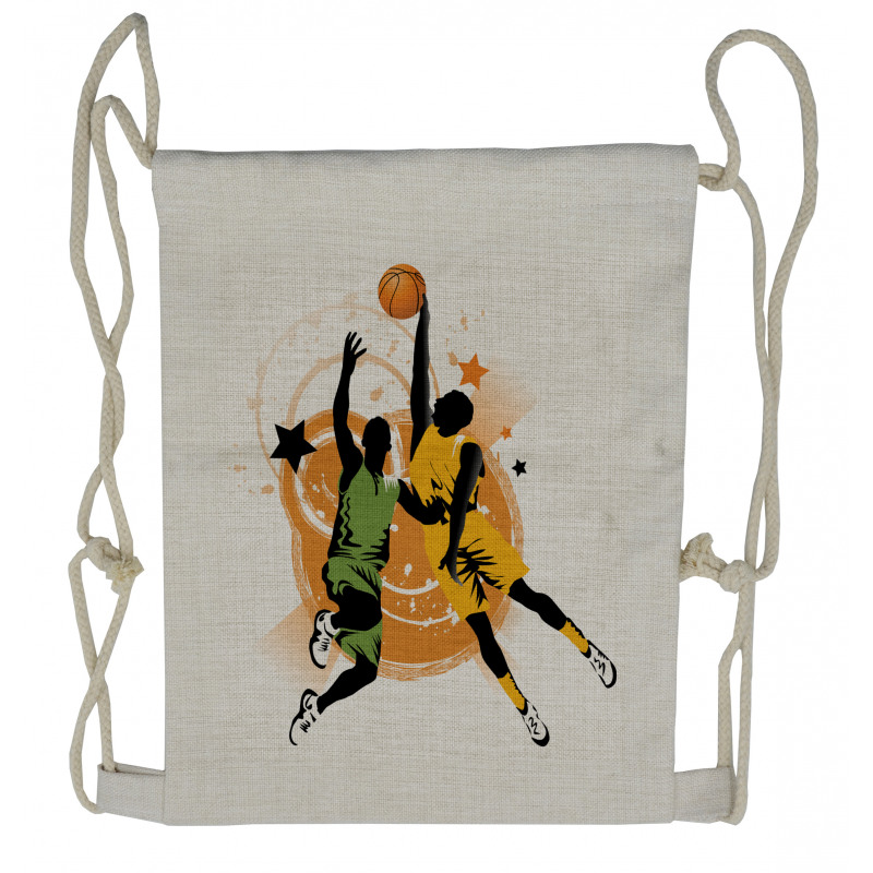 Basketball Players Art Drawstring Backpack