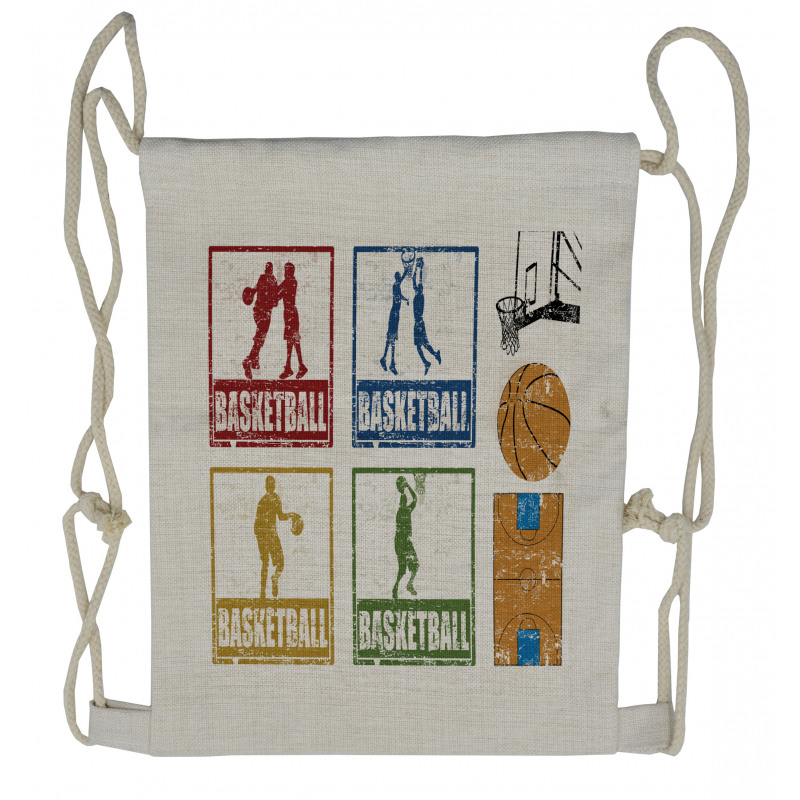 Grunge Basketball Sport Drawstring Backpack