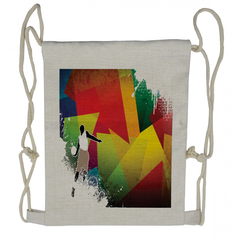 Basketball Modern Art Drawstring Backpack